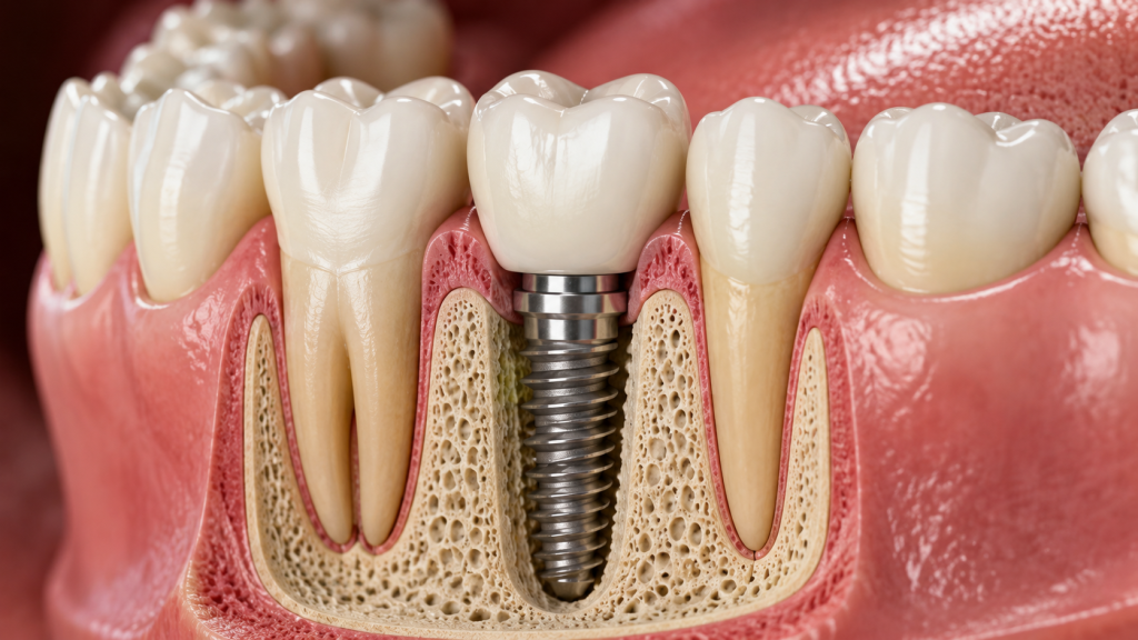 Colocación de un implante dental con anestesia local