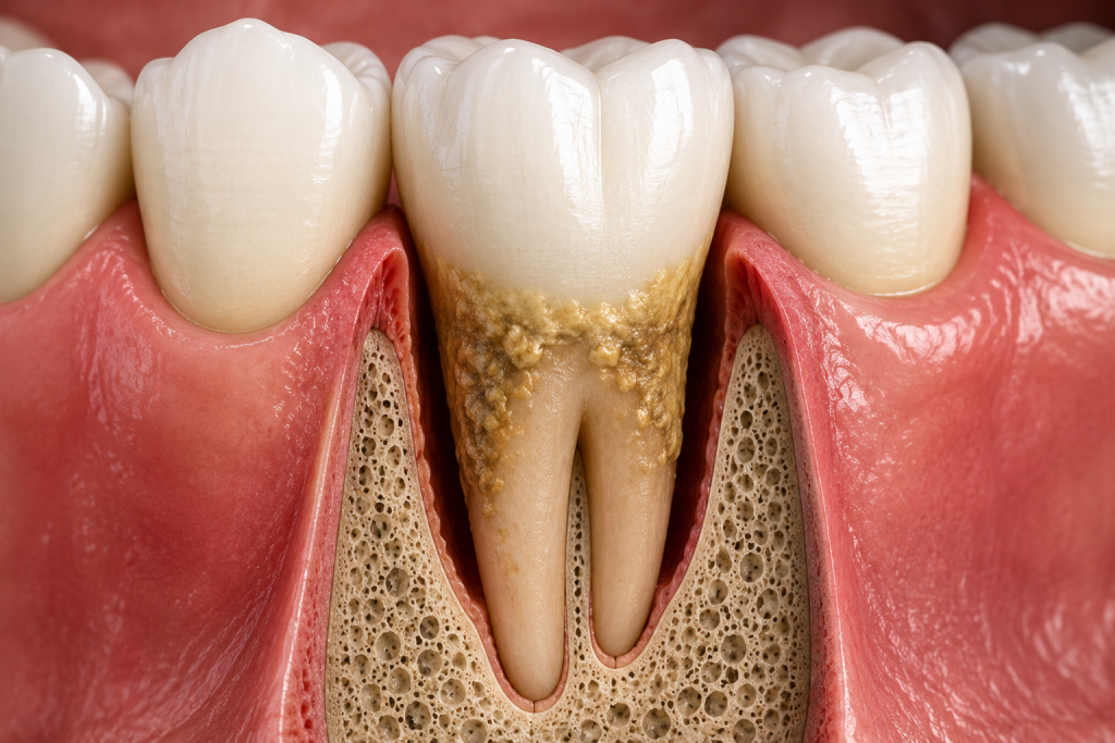 Curetaje dental para eliminar sarro bajo las encías
